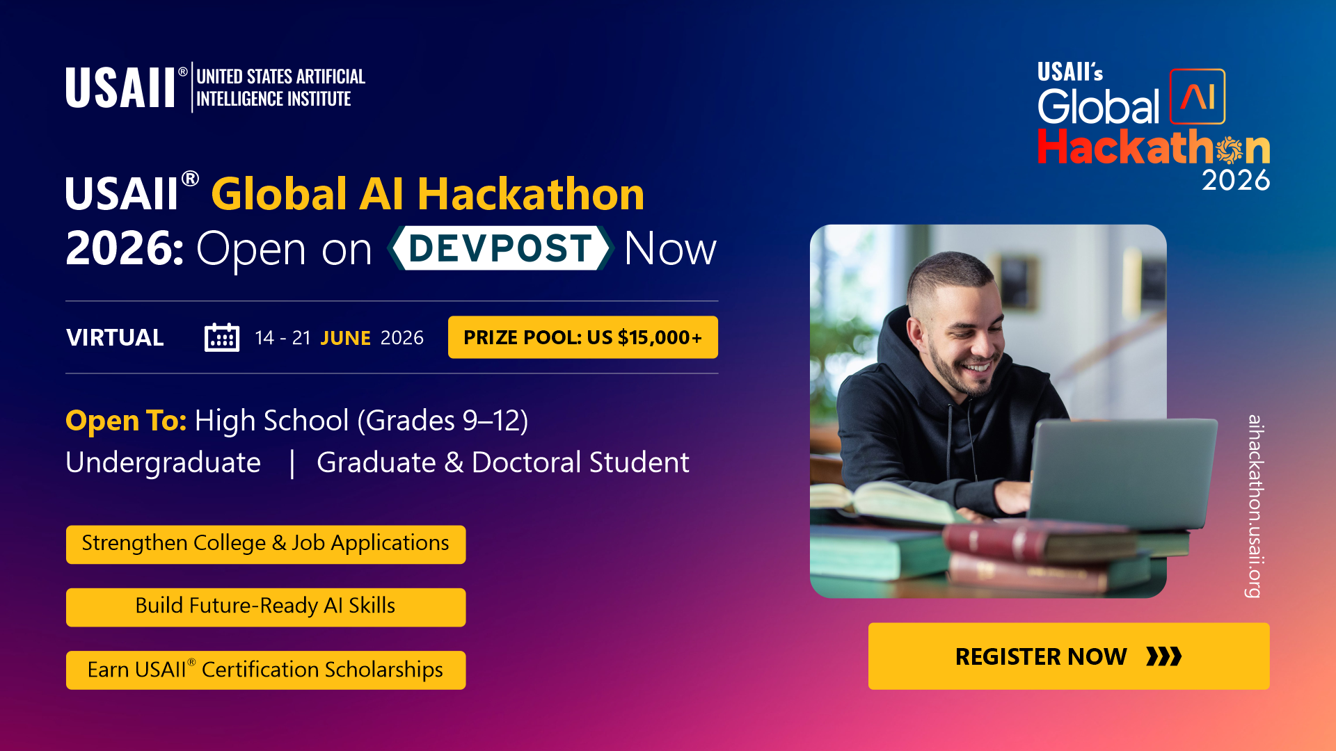 Step up as a Student Leader at the USAII&reg; Global AI Hackathon 2026